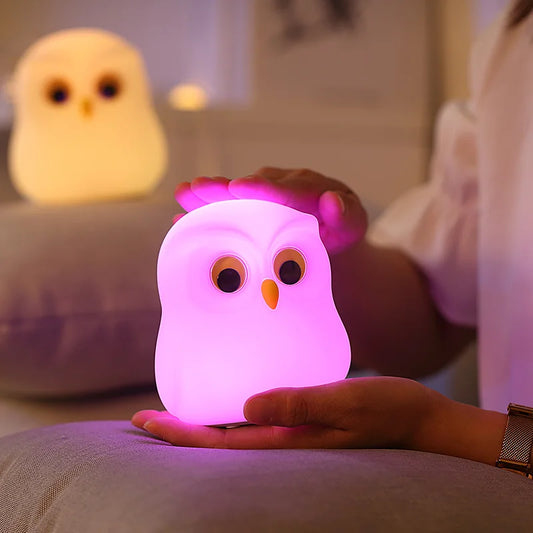 Owl LED Night Light Touch Sensor Dimming Rechargeable
