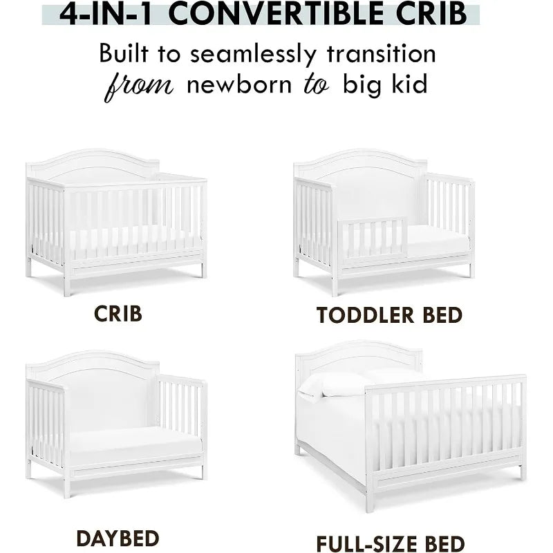 4-in-1 Convertible Crib - Converts to Daybed, Toddler Bed, and Full-Size Bed