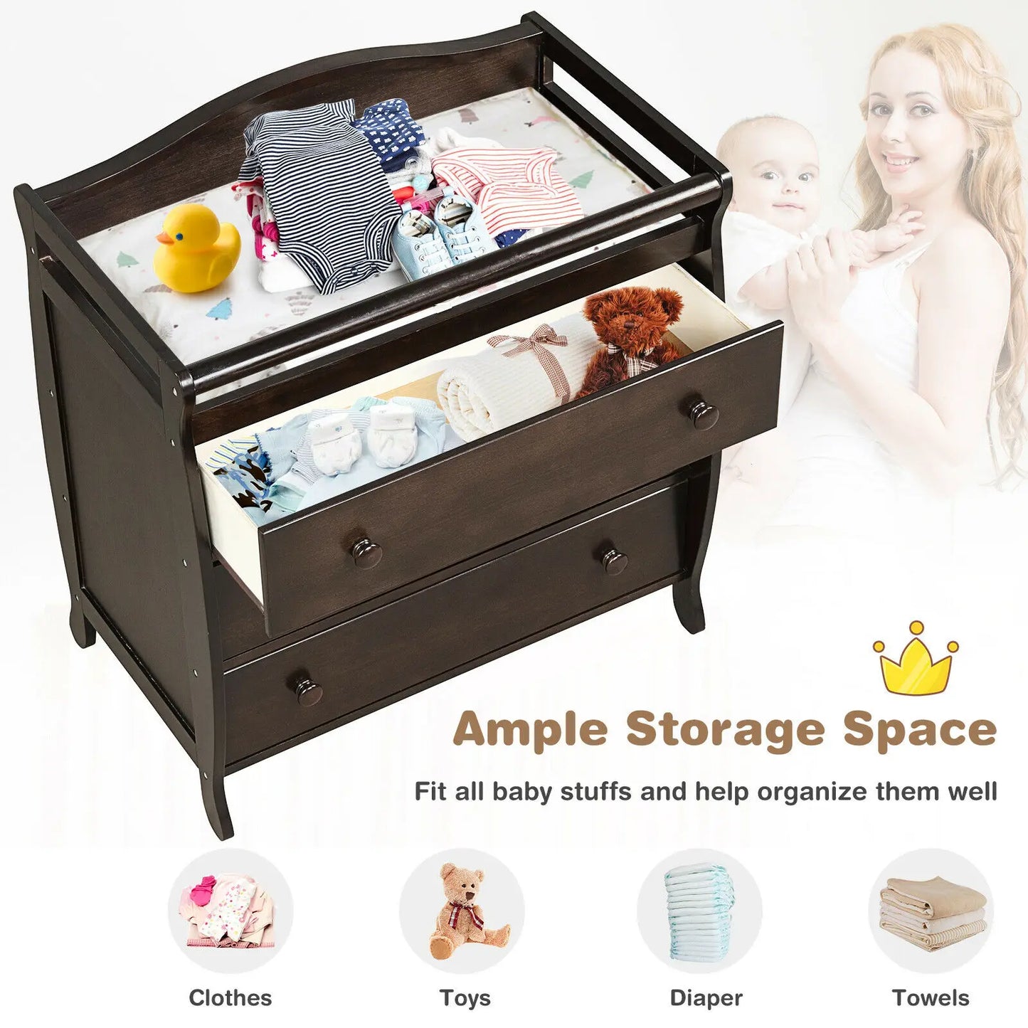 Baby Changing Table Station 3 Drawer